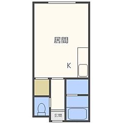 ノースイレブン 3階ワンルームの間取り