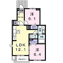 グラシア・Y 2LDKの間取図画像