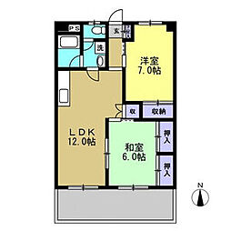 サワータウン花園 2LDKの間取図画像