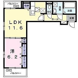 チェレブラーレ 1LDKの間取図画像