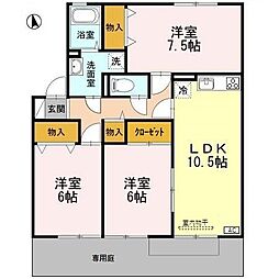 エルフタウン吉久E 3LDKの間取図画像