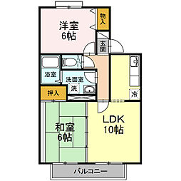 セジュール湊高台　Ｇ 1階2LDKの間取り