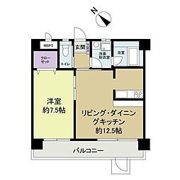 アヴェニール8 1LDKの間取図画像