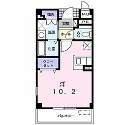 カレント加茂川 ワンルームの間取図画像
