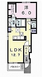 ロイヤルプラシード・K 1LDKの間取図画像