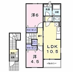 ラ・プラージュミューズ 2LDKの間取図画像
