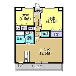 センチュリー伊敷 2LDKの間取図画像