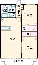 プレミアム五番館 2LDKの間取図画像
