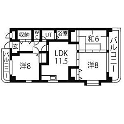 エステート石園 3DKの間取図画像