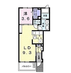 グレースリンクB 1LDKの間取図画像