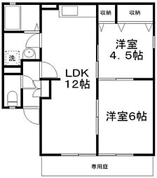 メゾンマキA棟 2LDKの間取図画像