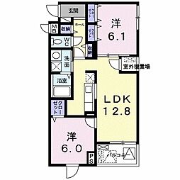グランファーレ 2LDKの間取図画像