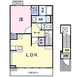 アライブ・K 1LDKの間取図画像
