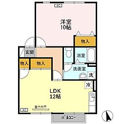 ヴィラ・アネシスA 1LDKの間取図画像