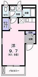 リシェス ワンルームの間取図画像