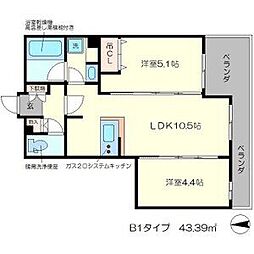ヴィラ聖護院 2LDKの間取図画像