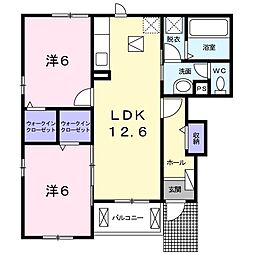 ラグーン2 2LDKの間取図画像