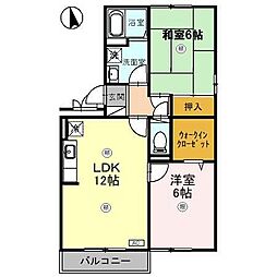メゾン清水　Ｂ 2階2LDKの間取り