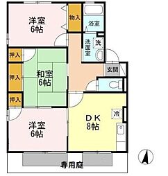ヴァンベールHF 3DKの間取図画像