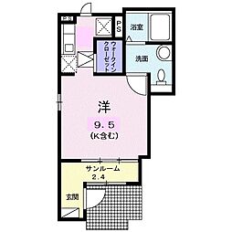ハピネスオーケストラ ワンルームの間取図画像