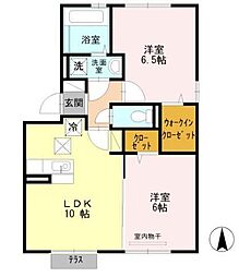 ライトプレーン 2LDKの間取図画像