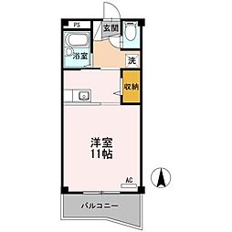 シティパルフジュウ ワンルームの間取図画像