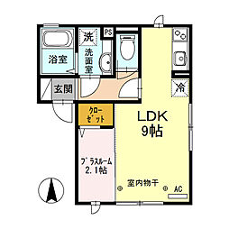 ラ・ステラ太田町 1LDKの間取図画像