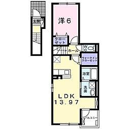 ラフレシール・ベル4 1LDKの間取図画像