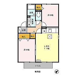 ル・コンフォA 2LDKの間取図画像