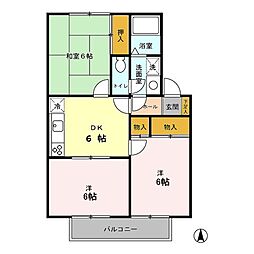 JR京浜東北・根岸線 川口駅 バス25分 峯後下車 徒歩5分の賃貸アパート 2階3DKの間取り