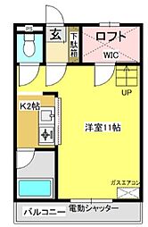 セザンヌ三谷 1Kの間取図画像