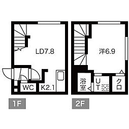 グランピース美園 1階1LDKの間取り