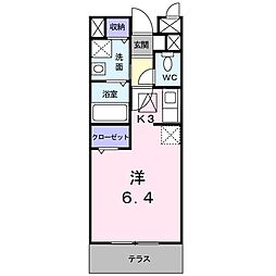 ヴェル・アンジュ 1階1Kの間取り
