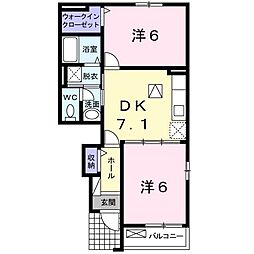 アートハウス参番館 2DKの間取図画像
