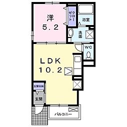 テール　フェルティル　II 1階1LDKの間取り