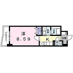 アヴニール 1Kの間取図画像