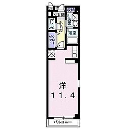 プラティーク・スクゥエア ワンルームの間取図画像
