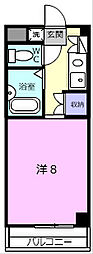 バロンズマンション ワンルームの間取図画像