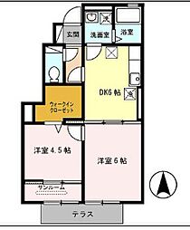 カーサ・セレーナ 2DKの間取図画像