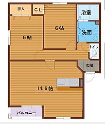 エルグランド 2LDKの間取図画像