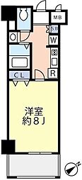 JR横浜線 町田駅 徒歩4分の賃貸マンション 3階1Kの間取り
