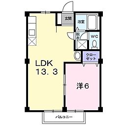 ニューシティー小山 1LDKの間取図画像