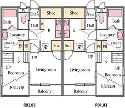 トレミー 2階2SKの間取り