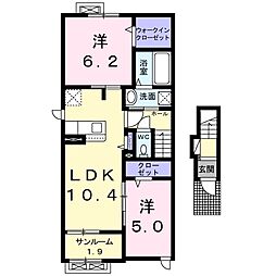 ピースベル3 2LDKの間取図画像