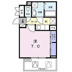 ヴィラージ櫻 1Kの間取図画像