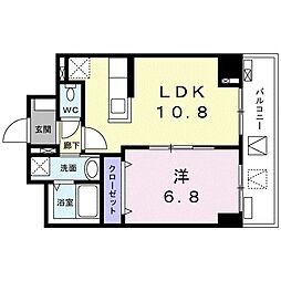 菊水レジデンス綱島2 1LDKの間取図画像