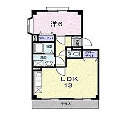 ヴィクトワール壱番館 1階1LDKの間取り
