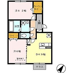 コンフォール 2DKの間取図画像