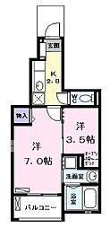メゾンM&M2 2Kの間取図画像