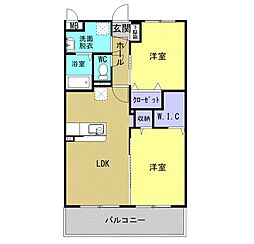 ＢＡＳＩＣ　Ｂ．Ｌ．Ｄ　隼人 1階2LDKの間取り